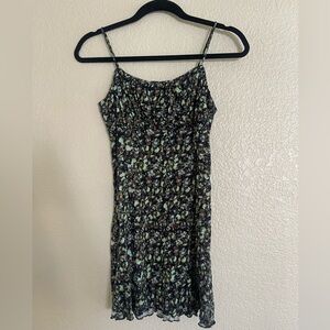 Free People Jamie Floral Print Mini Dress - Black
